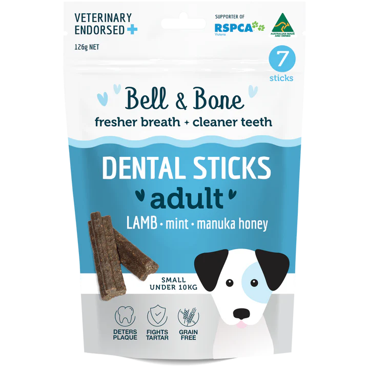 Bell and Bone Dental Sticks Lamb Mink and Manuka Honey for Small Dogs 126g (+_+)-Habitat Pet Supplies