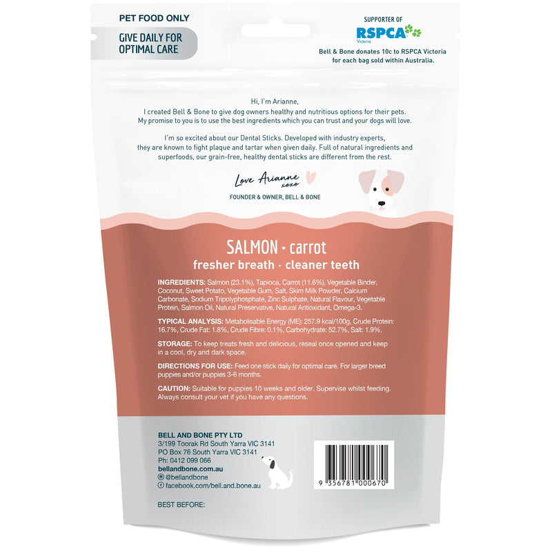 Bell and Bone Dental Sticks Salmon for Big Puppies 120g (+_+)