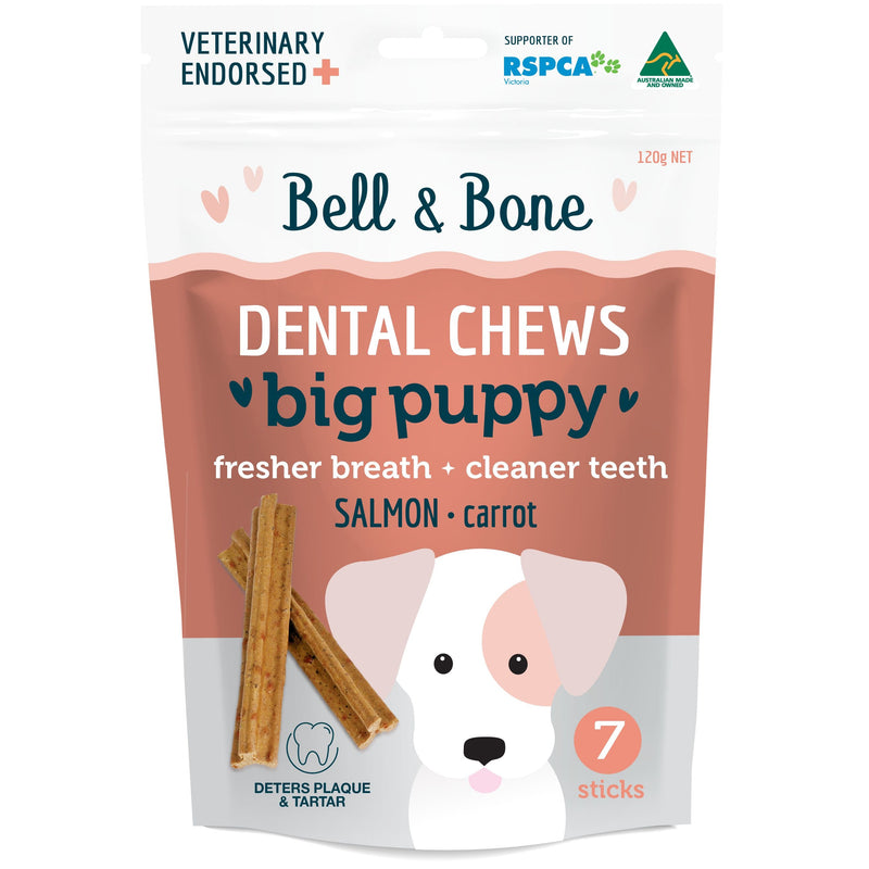 Bell and Bone Dental Sticks Salmon for Big Puppies 120g (+_+)-Habitat Pet Supplies