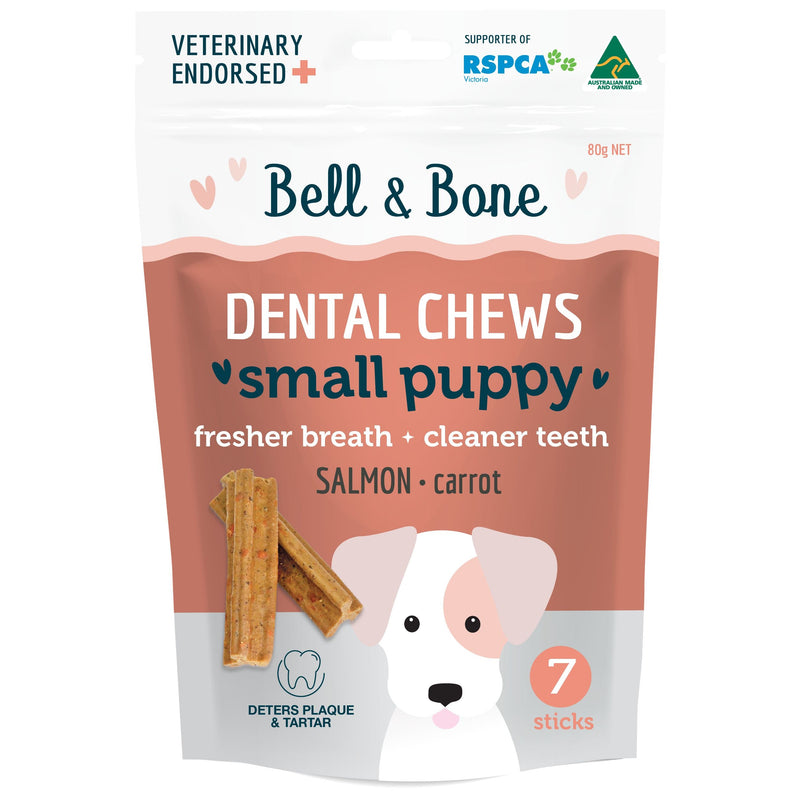 Bell and Bone Dental Sticks Salmon for Small Puppies 80g (+_+)-Habitat Pet Supplies