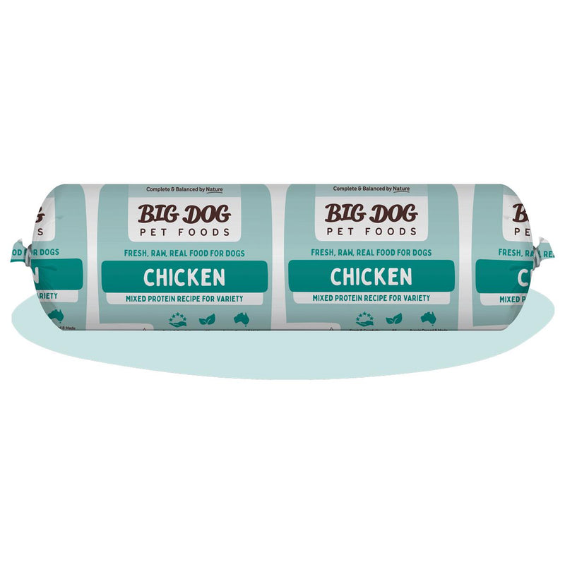 Big Dog BARF Chicken Raw Dog Food Roll 2kg (Frozen)-Habitat Pet Supplies