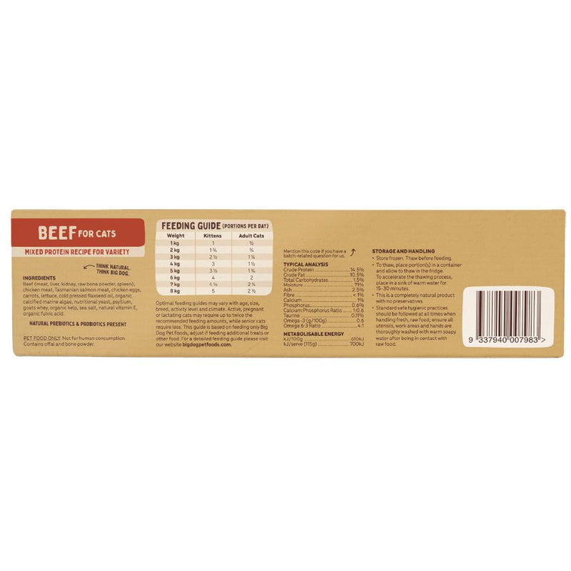 Big Dog for Cats BARF Beef Raw Cat Food 1.38kg (Frozen)