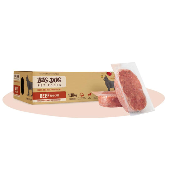 Big Dog for Cats BARF Beef Raw Cat Food 1.38kg (Frozen)