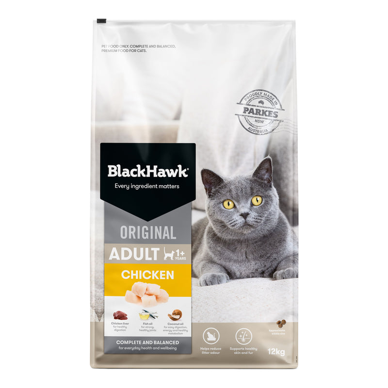 Black Hawk Chicken Cat Dry Food 12kg-Habitat Pet Supplies