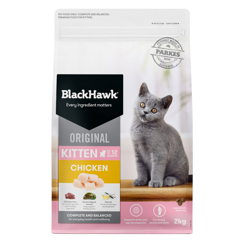 Black Hawk Chicken Kitten Dry Food 2kg-Habitat Pet Supplies