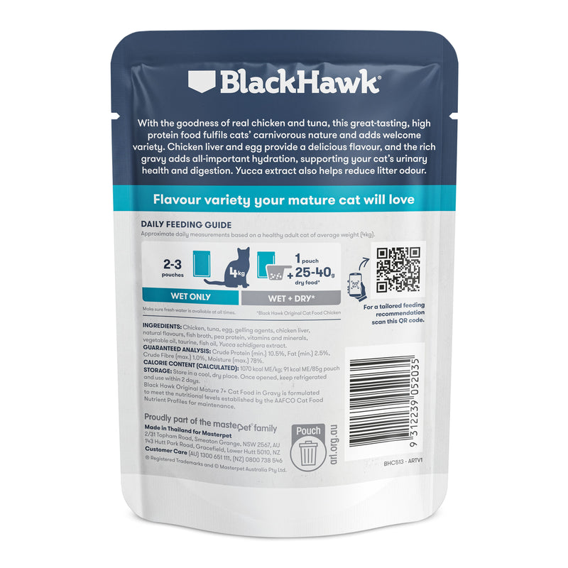 Black Hawk Chicken and Tuna Senior Cat Wet Food 85g
