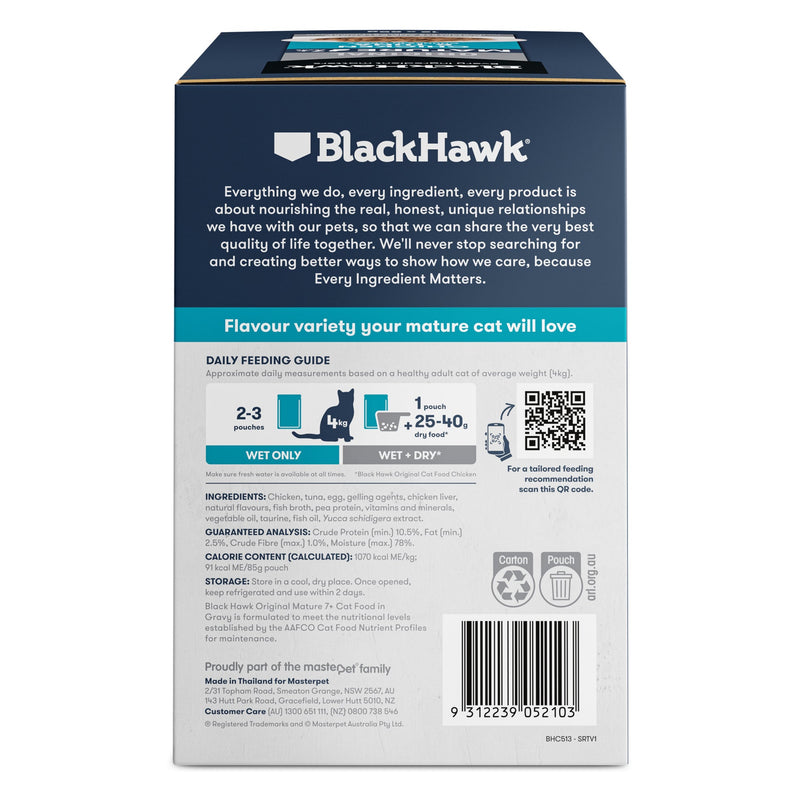 Black Hawk Chicken and Tuna Senior Cat Wet Food 85gx12 ^._.^