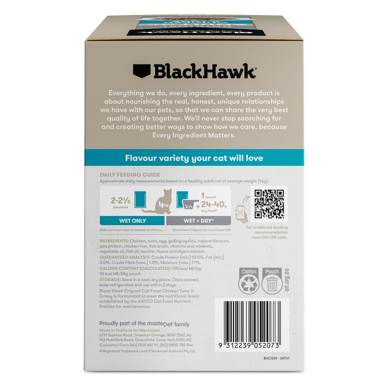 Black Hawk Chicken and Tuna in Gravy Cat Wet Food 85gx12
