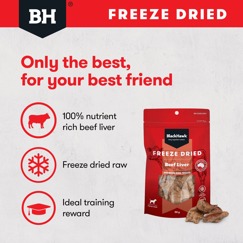 Black Hawk Freeze Dried Beef Liver Dog Treats 50g