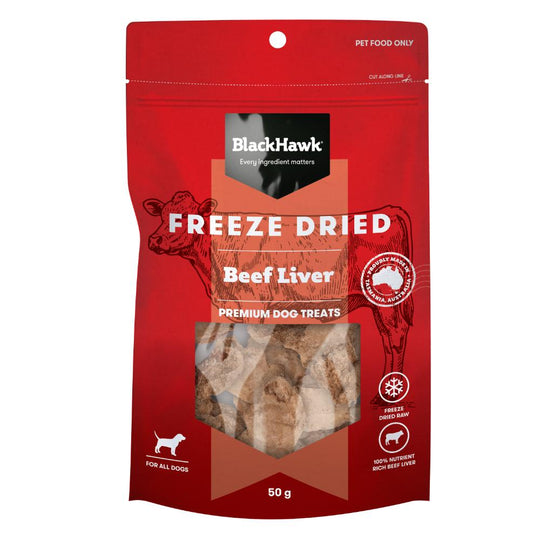 Black Hawk Freeze Dried Beef Liver Dog Treats 50g