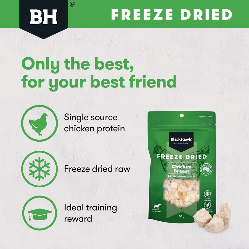 Black Hawk Freeze Dried Chicken Dog Treats 40g