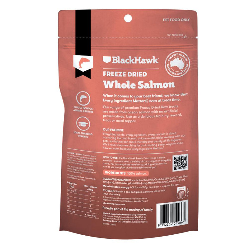 Black Hawk Freeze Dried Salmon Dog Treats 45g