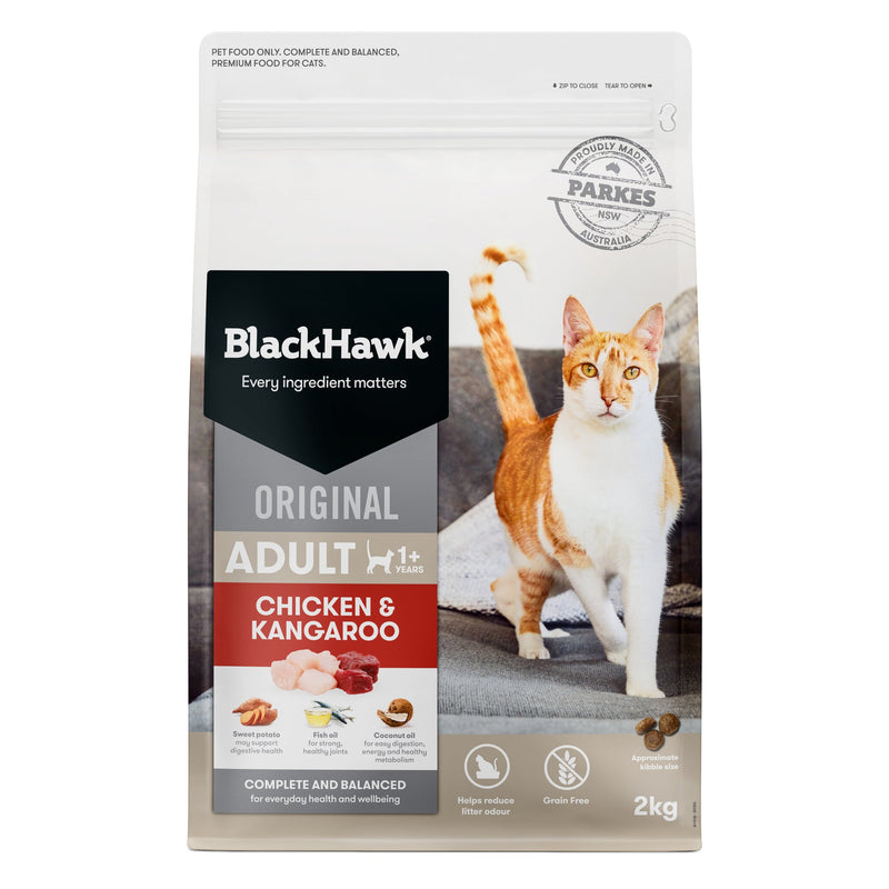 Black Hawk Grain Free Chicken and Kangaroo Cat Dry Food 2kg-Habitat Pet Supplies