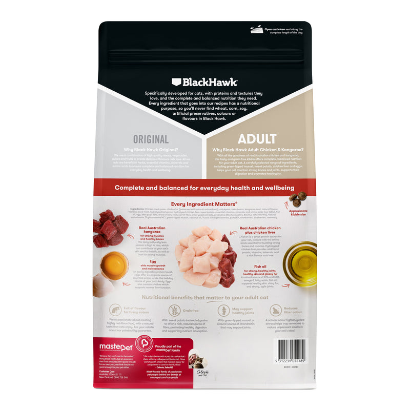 Black Hawk Grain Free Chicken and Kangaroo Cat Dry Food 4kg