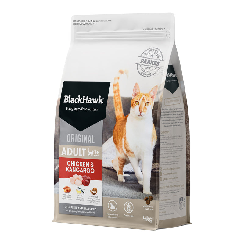 Black Hawk Grain Free Chicken and Kangaroo Cat Dry Food 4kg