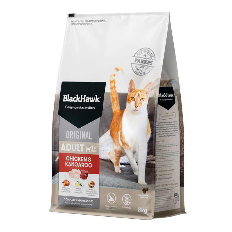 Black Hawk Grain Free Chicken and Kangaroo Cat Dry Food 8kg