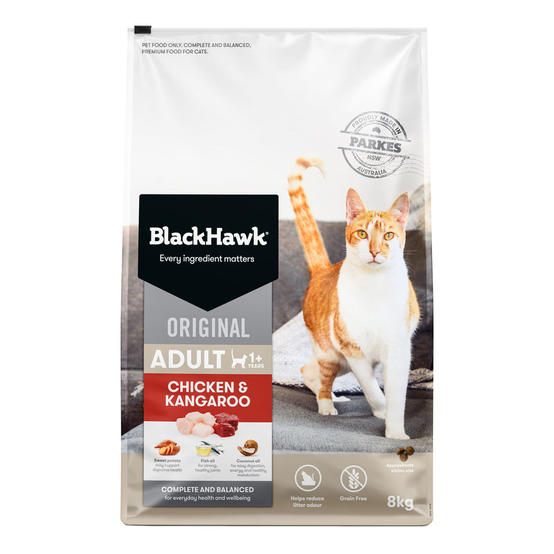 Black Hawk Grain Free Chicken and Kangaroo Cat Dry Food 8kg-Habitat Pet Supplies