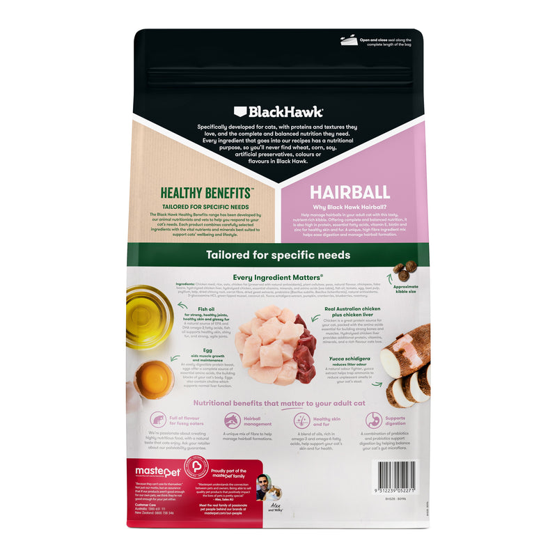 Black Hawk Healthy Benefits Hairball Chicken Cat Dry Food 2kg ^._.^