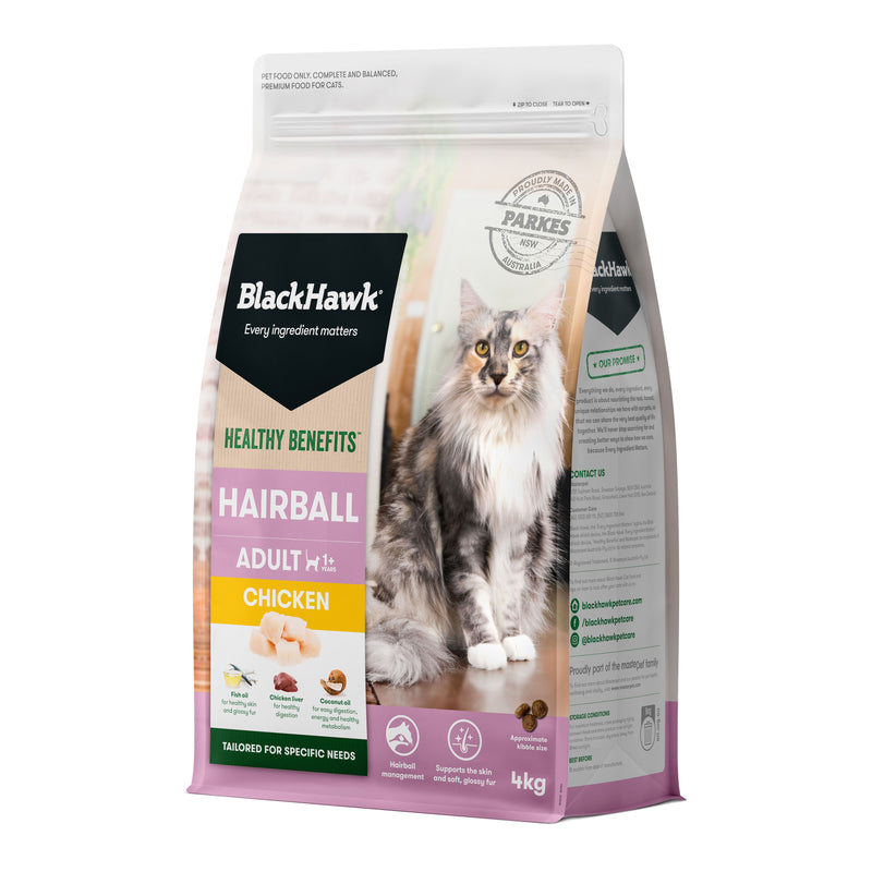 Black Hawk Healthy Benefits Hairball Chicken Cat Dry Food 4kg ^._.^