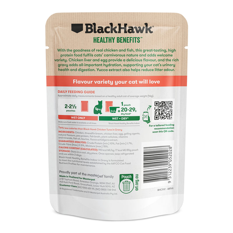 Black Hawk Healthy Benefits Indoor Cat Wet Food 85g