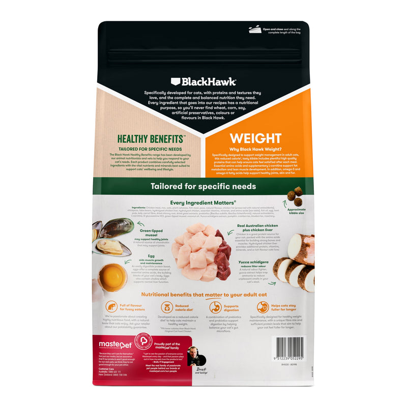 Black Hawk Healthy Benefits Weight Management Chicken Cat Dry Food 2kg