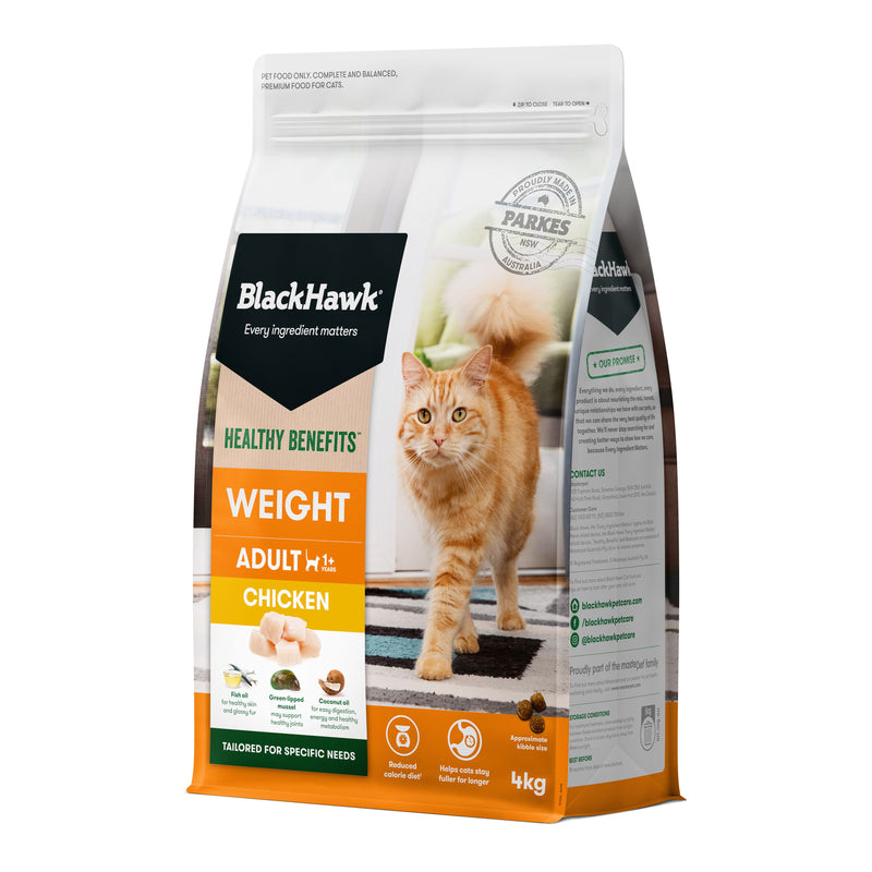 Black Hawk Healthy Benefits Weight Management Chicken Cat Dry Food 4kg