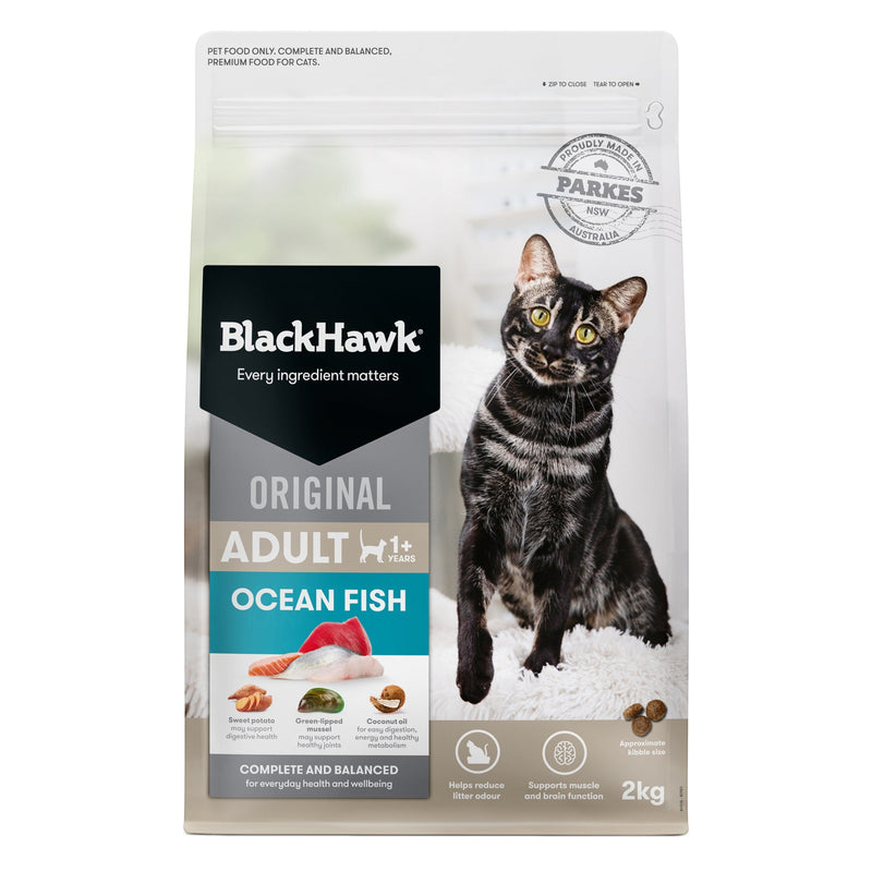 Black Hawk Ocean Fish Cat Dry Food 2kg-Habitat Pet Supplies