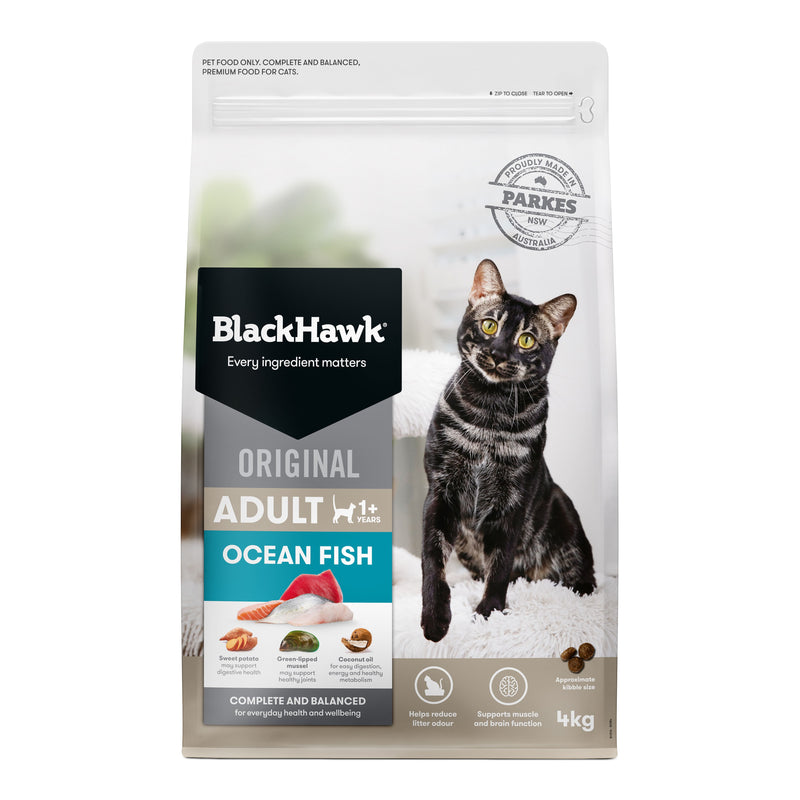 Black Hawk Ocean Fish Cat Dry Food 4kg-Habitat Pet Supplies