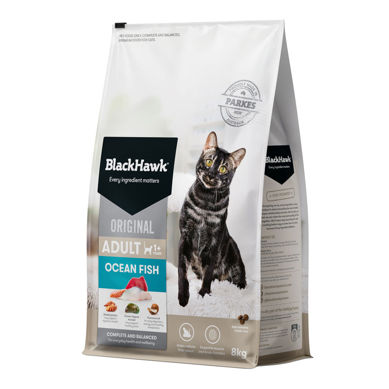 Black Hawk Ocean Fish Cat Dry Food 8kg ^._.^