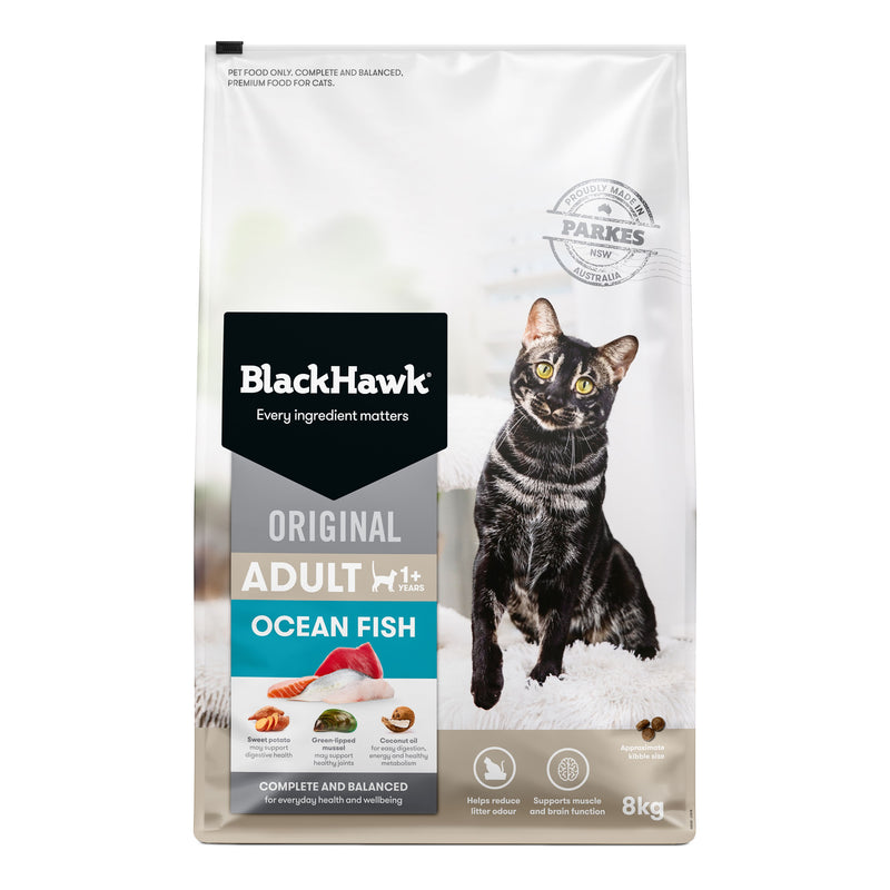 Black Hawk Ocean Fish Cat Dry Food 8kg-Habitat Pet Supplies