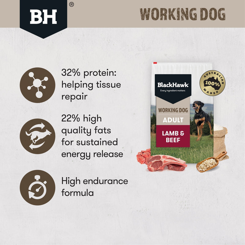 Black Hawk Original Lamb and Beef Working Dog Dry Dog Food 20kg