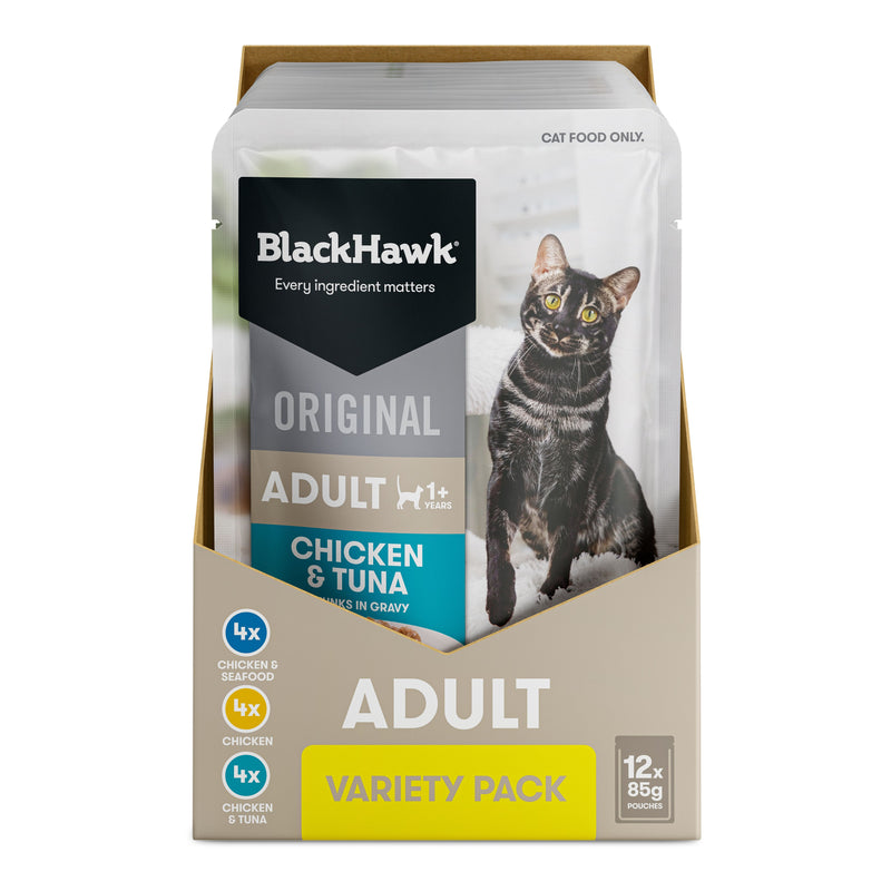 Black Hawk Variety Pack Cat Wet Food 85g x 12 ^._.^