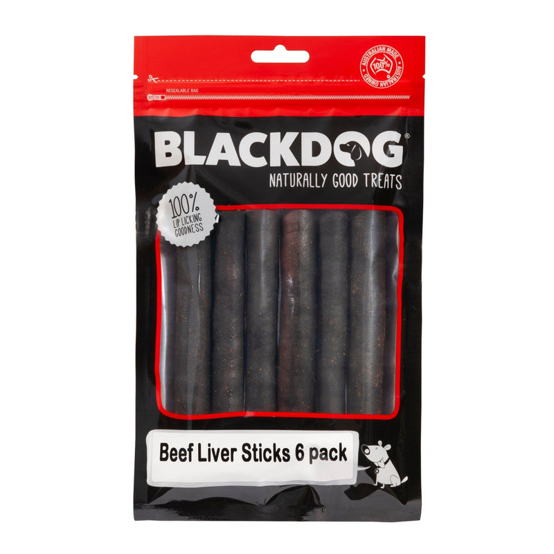 Blackdog Beef Liver Sticks Dog Treats 6 Pack-Habitat Pet Supplies