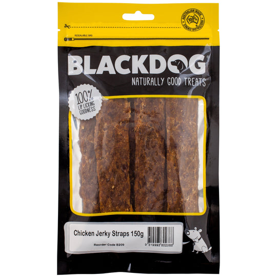 Blackdog Chicken Jerky Straps Dog Treats 150g