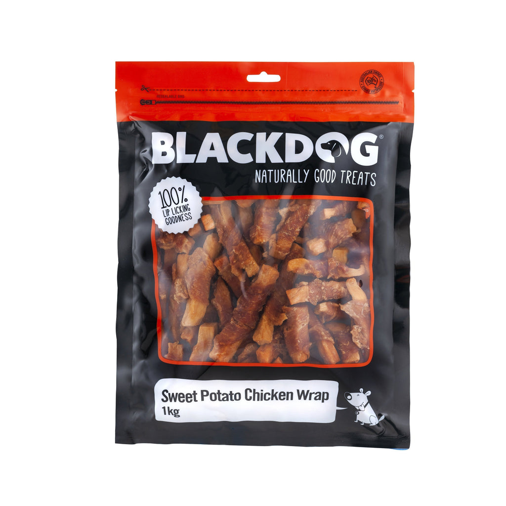 Blackdog Sweet Potato and Chicken Wraps Dog Treats 1kg-Habitat Pet Supplies