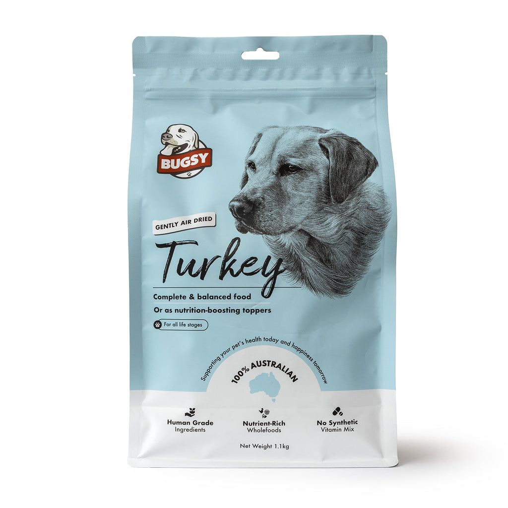 Bugsy Turkey Air Dried Raw Dog Food 1.1kg-Habitat Pet Supplies