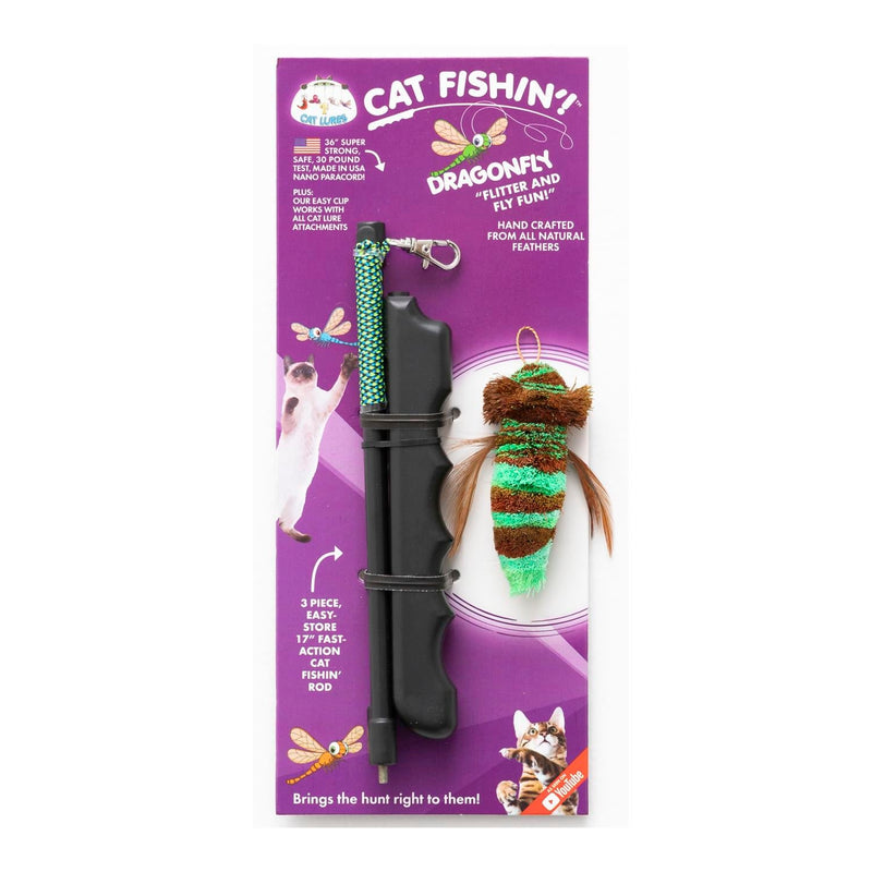 Cat Lures Interactive Teaser Fishin Rod Dragonfly Cat Toy-Habitat Pet Supplies