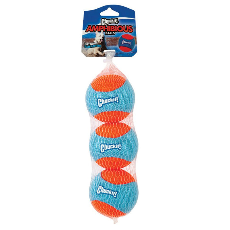 Chuckit Amphibious Ball Medium Dog Toy 3 Pack-Habitat Pet Supplies