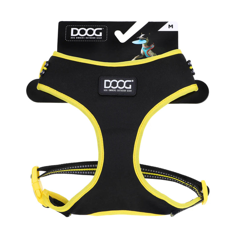 DOOG Neoflex Neoprene Bolt Neon Black and Yellow Dog Harness Small (+_+)-Habitat Pet Supplies