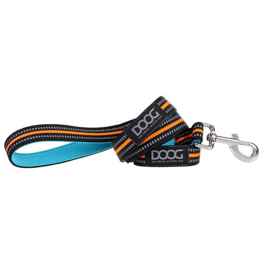 DOOG Neoprene Beethoven Neon Blue and Orange Dog Lead Large