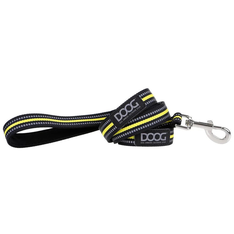 DOOG Neoprene Bolt Neon Black and Yellow Dog Lead Large (+_+)-Habitat Pet Supplies