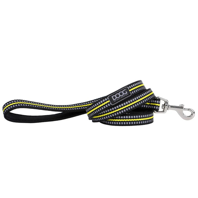 DOOG Neoprene Bolt Neon Black and Yellow Dog Lead Small (+_+)-Habitat Pet Supplies