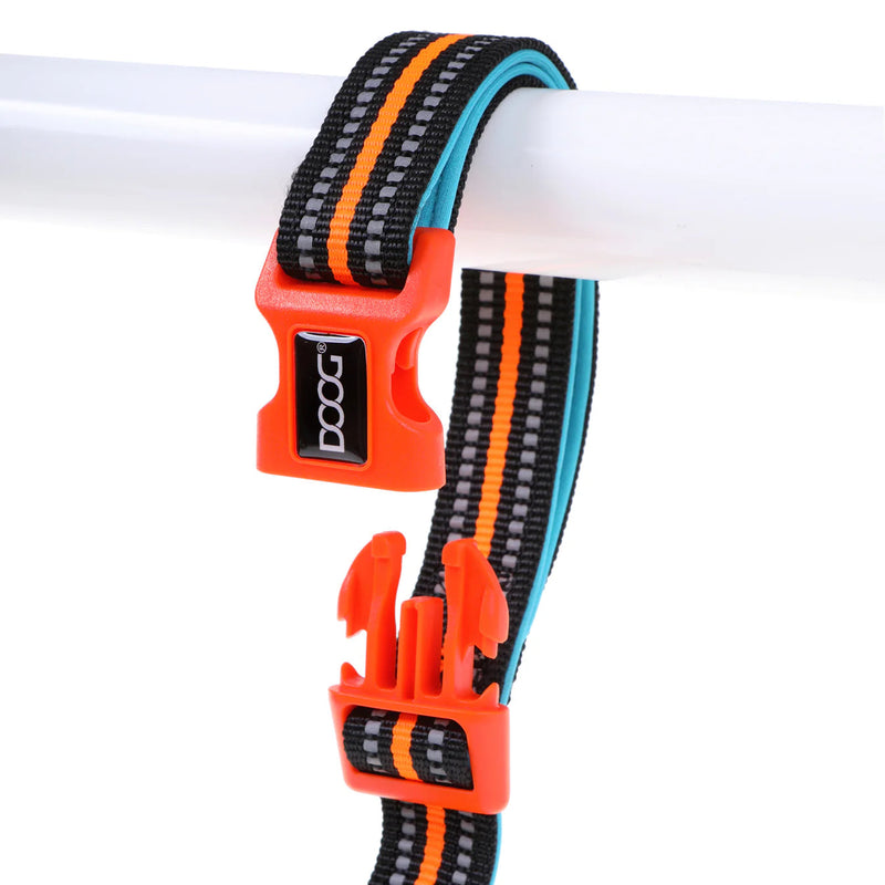 DOOG Neoprene Clip It Beethoven Neon Blue and Orange Adjustable Dog Lead Extra Large (+_+)