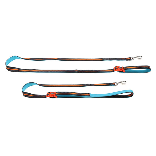 DOOG Neoprene Clip It Beethoven Neon Blue and Orange Adjustable Dog Lead Extra Large