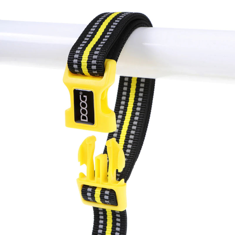 DOOG Neoprene Clip It Bolt Black and Yellow Adjustable Dog Lead Extra Large (+_+)