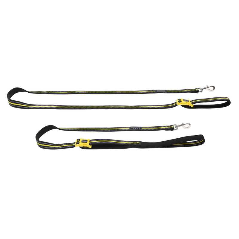 DOOG Neoprene Clip It Bolt Black and Yellow Adjustable Dog Lead Extra Large (+_+)-Habitat Pet Supplies