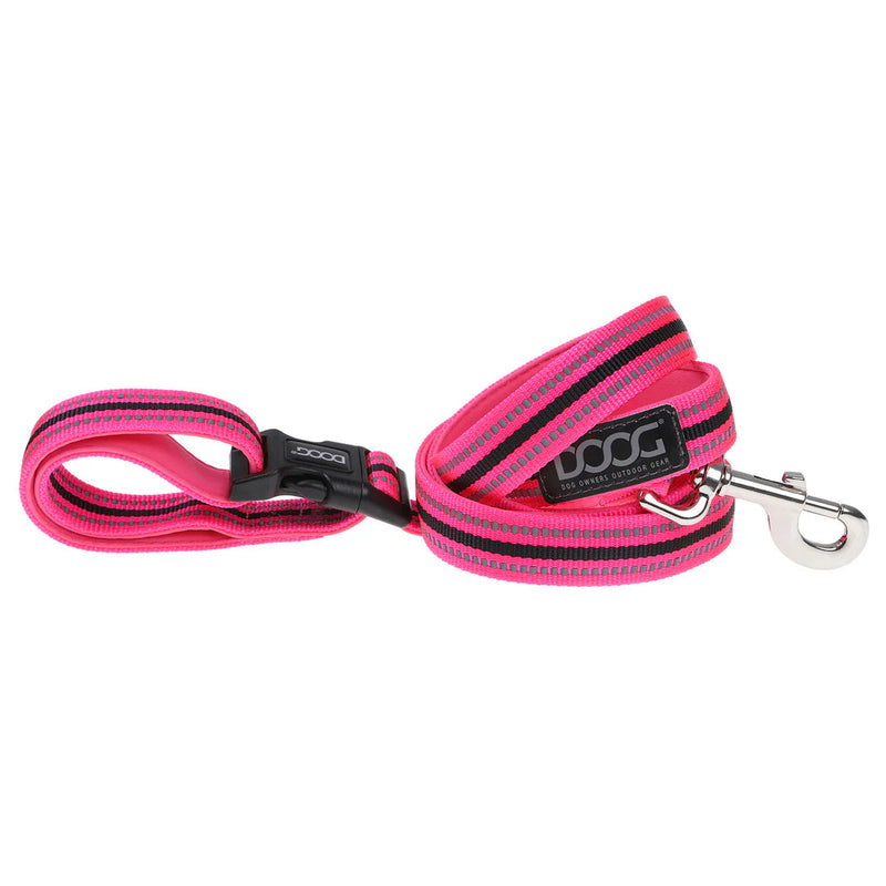 DOOG Neoprene Clip It Lady Neon Pink Adjustable Dog Lead Extra Large (+_+)