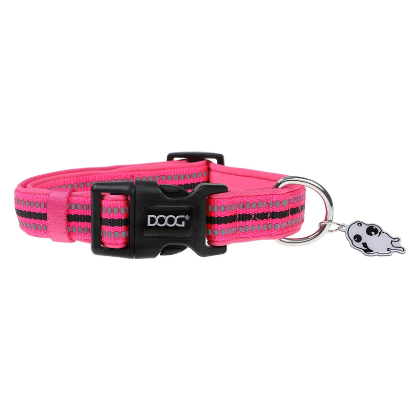 DOOG Neoprene Lady Neon Pink Dog Collar Small (+_+)-Habitat Pet Supplies