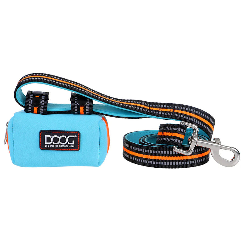 DOOG Walkie Pouch Beethoven Neon Blue and Orange Neoprene Poo Bag Holder (+_+)