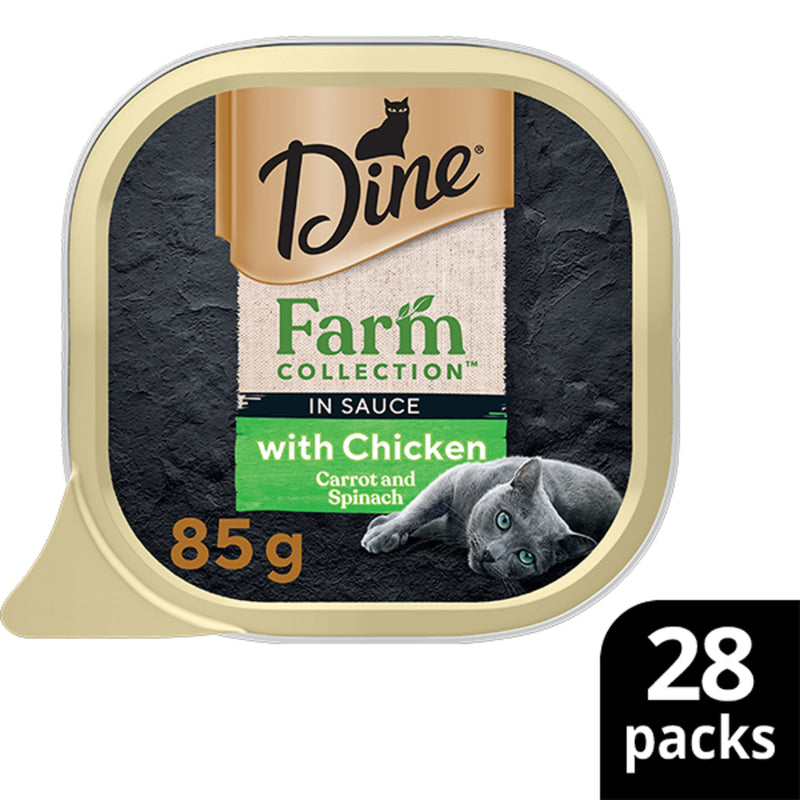 Dine Farm Collection Chicken Carrot and Spinach Adult Cat Wet Food 85g x 28